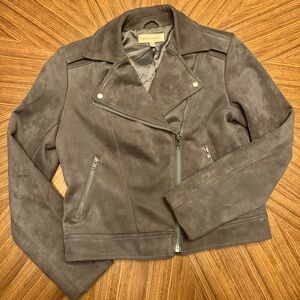 Philosophy size S, faux suede motorcycle jacket.